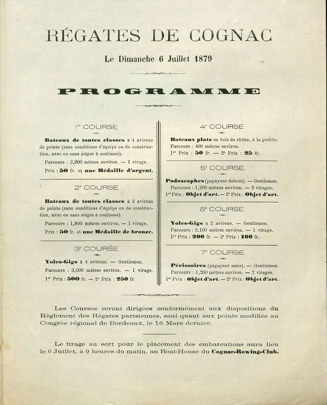 Programme Régates de Cognac