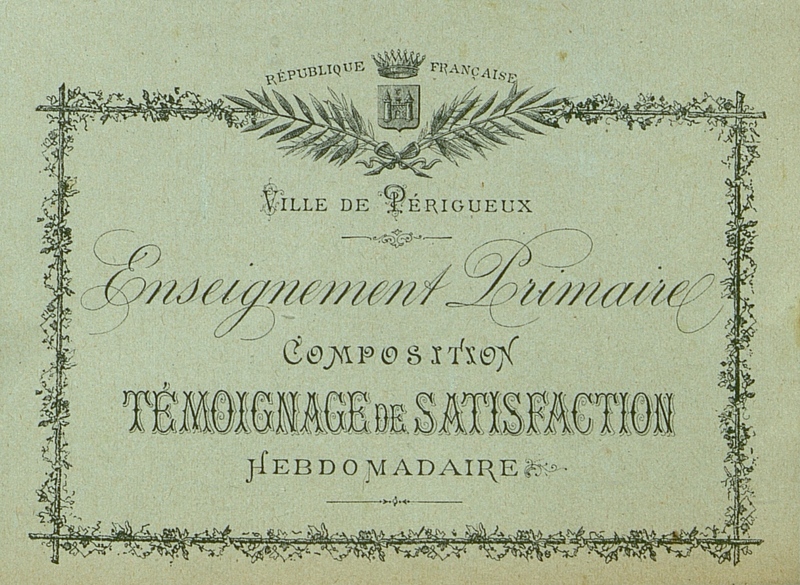 Enseignement primaire. Ville de Périgueux. Composition
