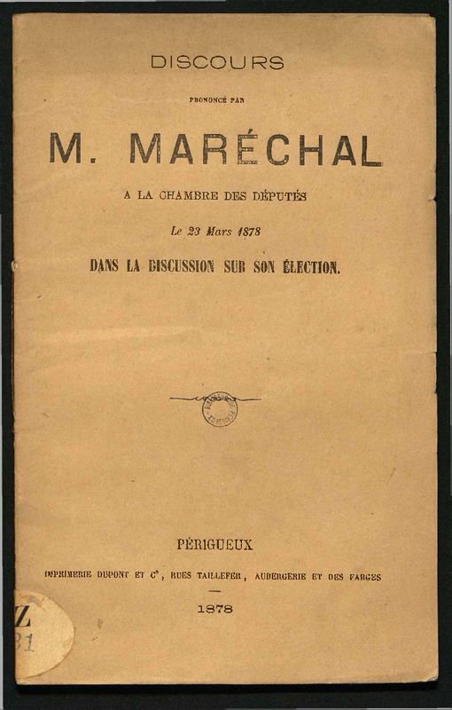 Discours prononcé par M. Maréchal