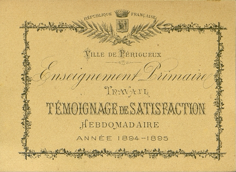 Ville de Périgueux. Travail. Témoignage de satisfaction Hebdomadaire