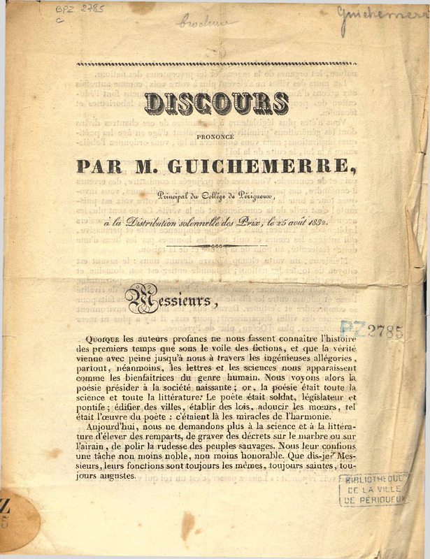 Discours prononcé par M. Guichemerre