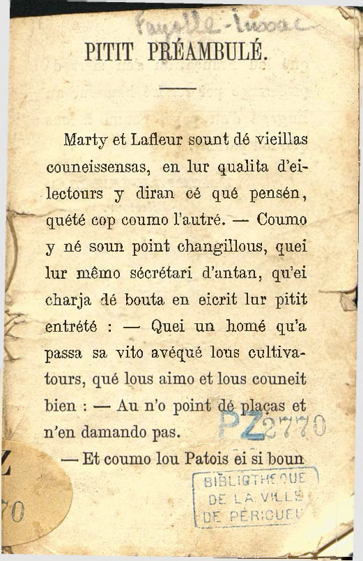 Perqué tournen-nous vota ? Pitit préambulé. Pitit entrété entré Marty et Lafleur