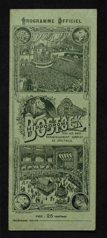 Bostock Hippodrome Paris. Programme officiel