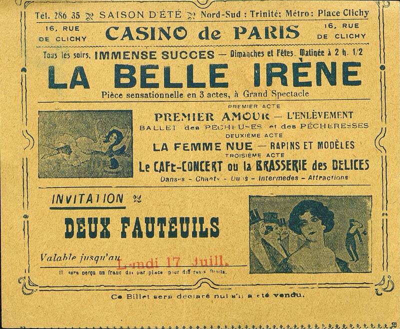 La Belle Irène : pièce sensationnelle en 3 actes à grand spectacle