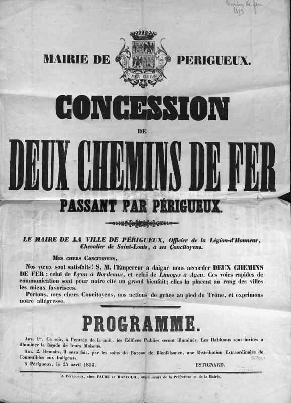 Concession de deux chemins de fer passant par Périgueux
