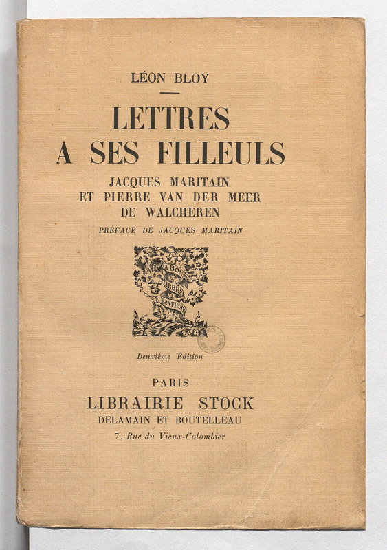 Lettres à ses filleuls, Jacques Maritain et Pierre van der Meer de Walcheren