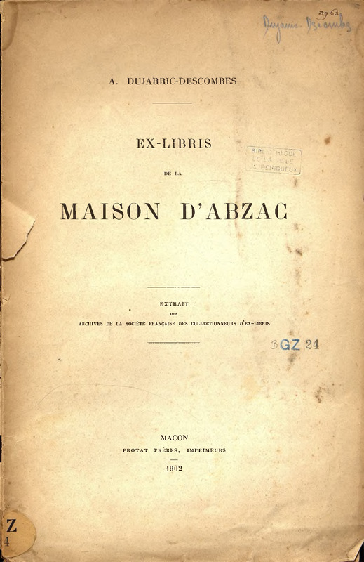 Ex-libris de la maison d'Abzac