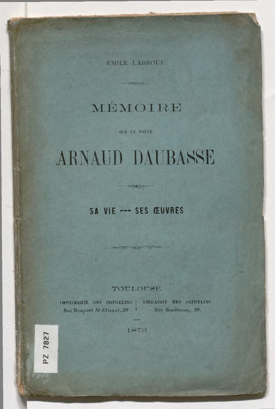 Mémoire sur le poète Arnaud Daubasse