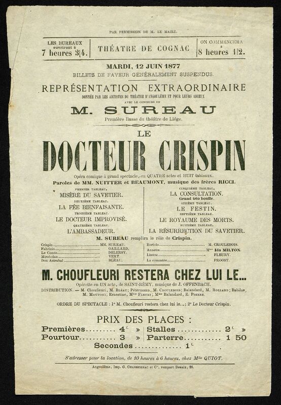 Docteur Crispin . Choufleuri restera chez. lui le...