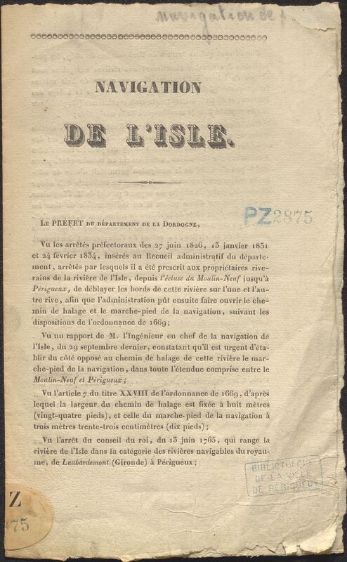 Navigation de l'Isle