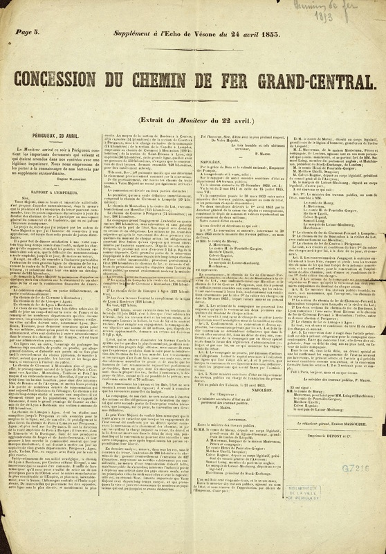 Concession du chemin de fer Grand-Central