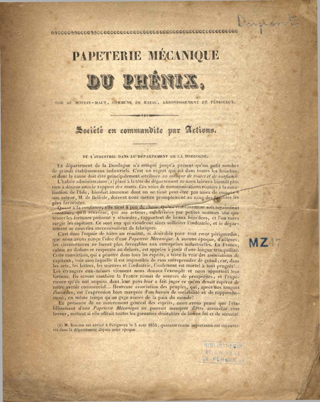 Papeterie mécanique du Phénix