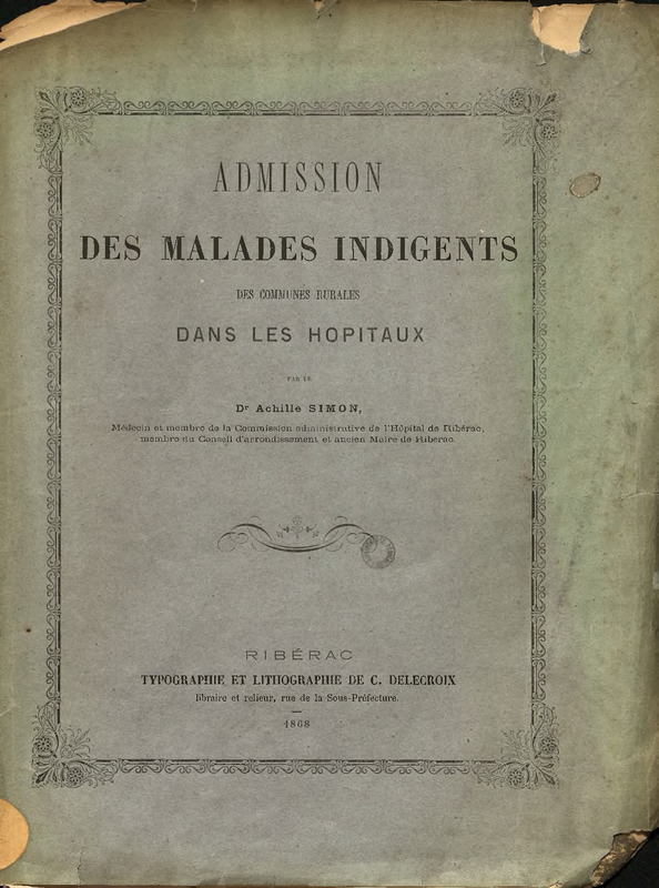 Admission des malades indigents des communes rurales dans les hôpitaux