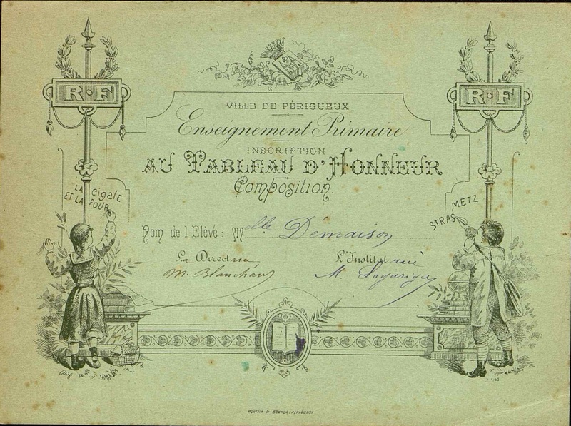 Enseignement primaire. Ville de Périgueux. Composition