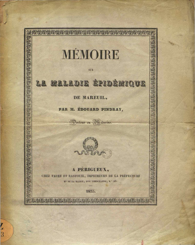Mémoire sur la maladie épidémique de Mareuil