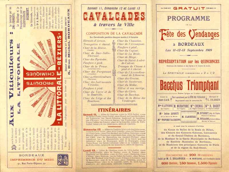 Fêtes des Vendanges à Bordeaux.